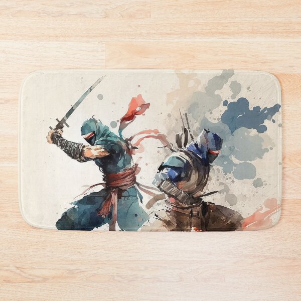 Item preview, ninja fight watercolor designed and sold by shokA Design.