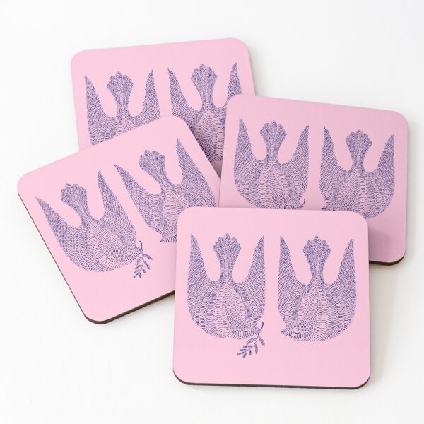 Item preview, Cute birds and pattern with dark blue lines, version 2 designed and sold by IULIART.