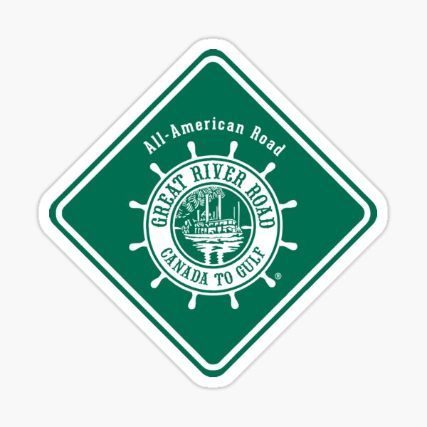 "The Great River Road Type Graphic Road Sign" Sticker for Sale by GRRStore Redbubble