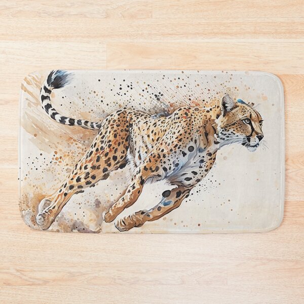 Item preview, cheetah run watercolor designed and sold by shokA Design.
