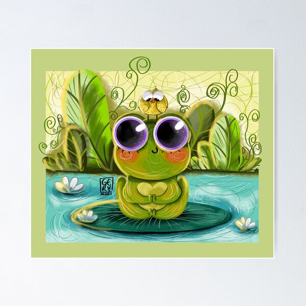 Cute Adorable Baby Frog Nursery Art Kawaii Chibi Cartoon Illustration ·  Creative Fabrica