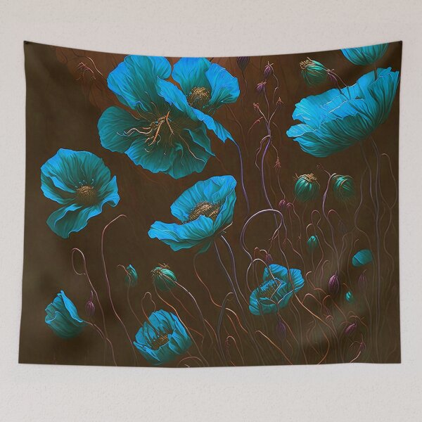 Item preview, Poppy Pandemonium Blue designed and sold by cuprum.