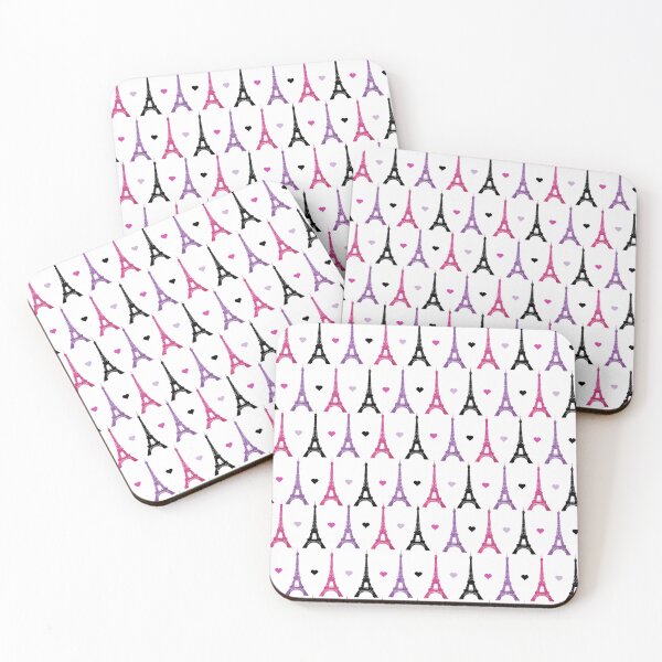 Item preview, Girly Paris Eiffel Tower Pattern - Pink Purple & Black designed and sold by inspirationzgal.