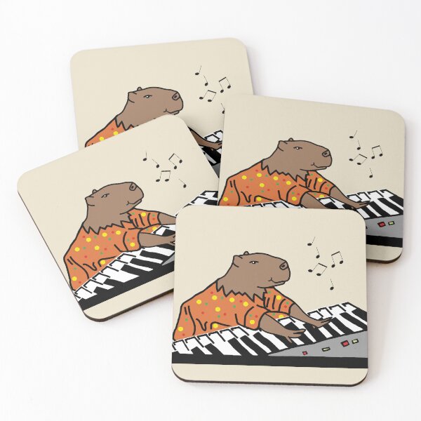 Item preview, Funny Capybara Plays Piano designed and sold by ellenhenry.