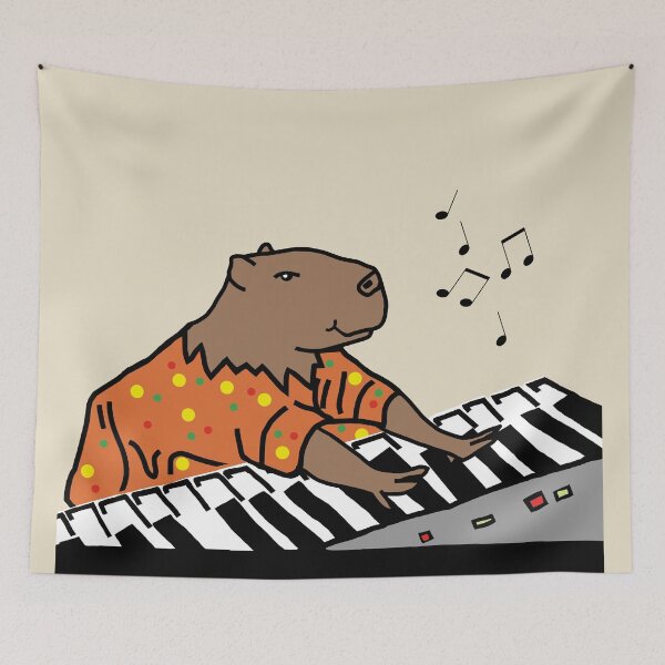 Item preview, Funny Capybara Plays Piano designed and sold by ellenhenry.