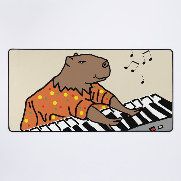Item preview, Funny Capybara Plays Piano designed and sold by ellenhenry.