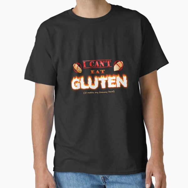 Vista previa del artículo con la obra «No puedo comer gluten, me duele la barriga. Meme celíaco intolerante al gluten.», diseñado y vendido por snazzyseagull.