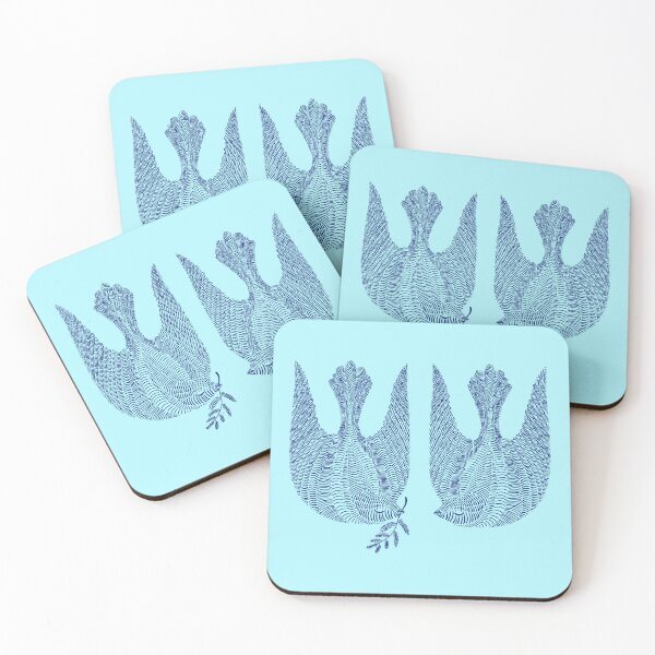 Item preview, Cute birds and pattern with dark blue lines, version 4 designed and sold by IULIART.