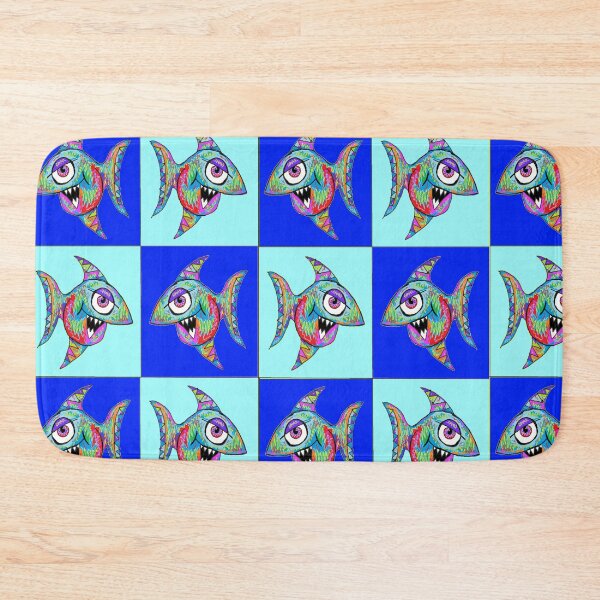 Item preview, blue fish pop art 23 designed and sold by LowEndGraphics.