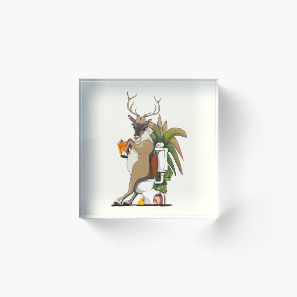 Item preview, Reindeer Sitting on the Toilet, funny arctic animal bathroom art designed and sold by Wyattdesign.