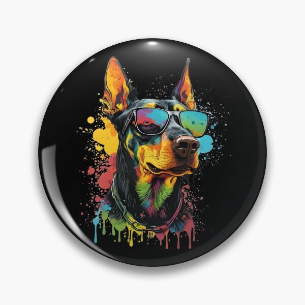 Item preview, Colorful Kawaii Dog Dobermann Wearing Sunglasses designed and sold by Leonardo Palumbo.