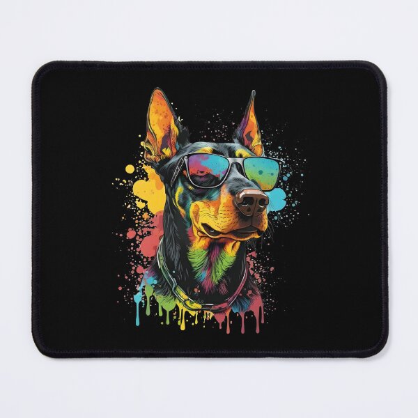 Item preview, Colorful Kawaii Dog Dobermann Wearing Sunglasses designed and sold by Leonardo Palumbo.