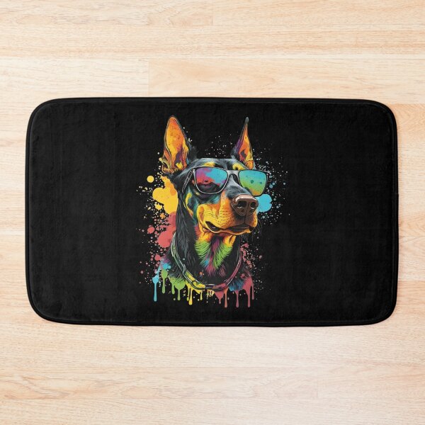 Item preview, Colorful Kawaii Dog Dobermann Wearing Sunglasses designed and sold by Leonardo Palumbo.
