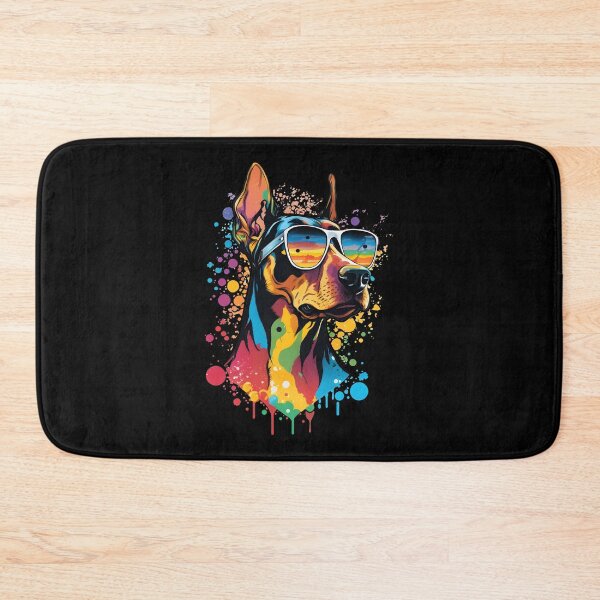 Item preview, Colorful Kawaii Dog Dobermann Wearing Sunglasses designed and sold by Leonardo Palumbo.