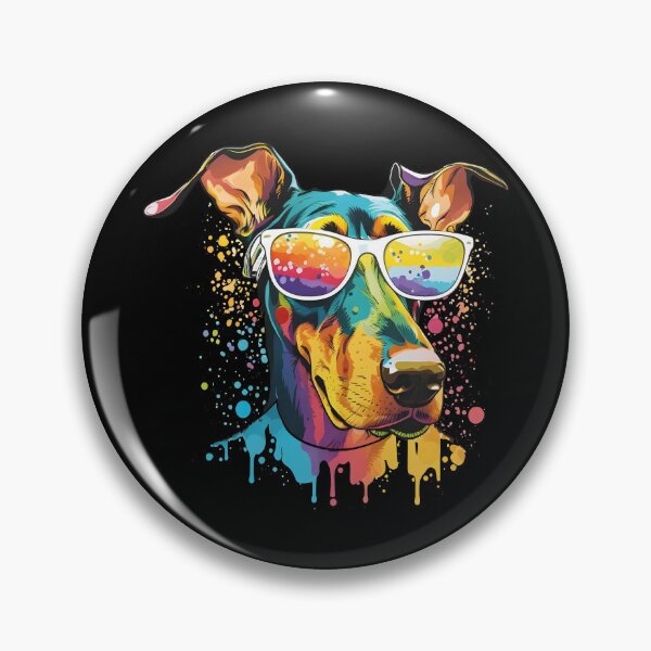 Item preview, Colorful Kawaii Dog Dobermann Wearing Sunglasses designed and sold by Leonardo Palumbo.