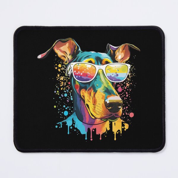 Item preview, Colorful Kawaii Dog Dobermann Wearing Sunglasses designed and sold by Leonardo Palumbo.