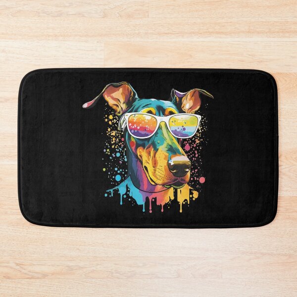 Item preview, Colorful Kawaii Dog Dobermann Wearing Sunglasses designed and sold by Leonardo Palumbo.