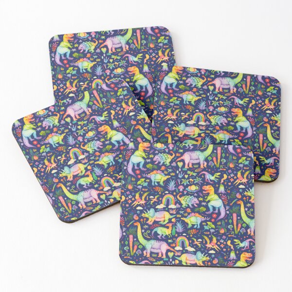 Item preview, Rainbow Cheerful Dinosaurus World - bluebg designed and sold by janeferwong.