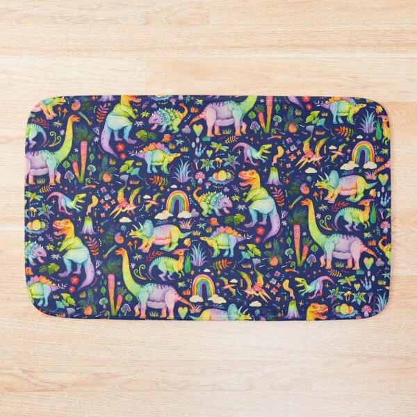 Item preview, Rainbow Cheerful Dinosaurus World - bluebg designed and sold by janeferwong.