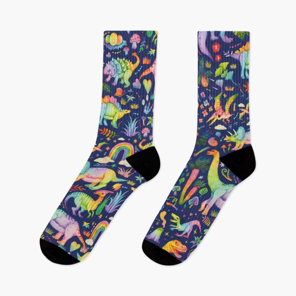 Item preview, Rainbow Cheerful Dinosaurus World - bluebg designed and sold by janeferwong.