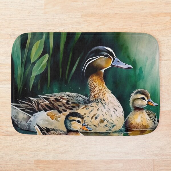 Item preview, duck family on pond watercolor  designed and sold by shokA Design.