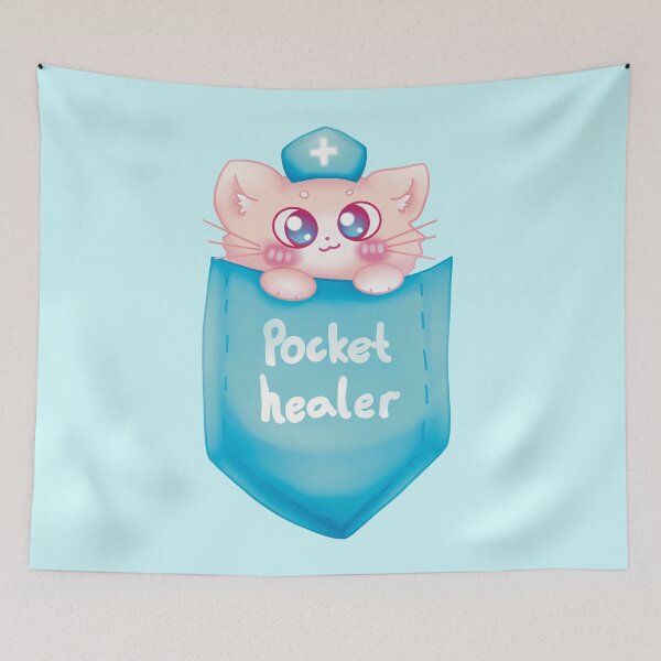 Item preview, Blue Pocket Healer Kitty designed and sold by manins ⭐⭐⭐⭐⭐.