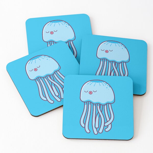 Item preview, Cute Blue Kawaii Style Jellyfish designed and sold by Hixon House.