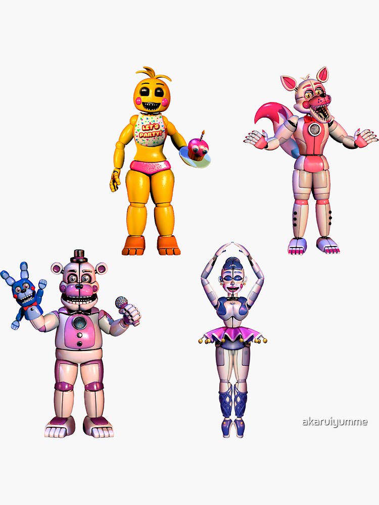 FNAF 2 Withered Animatronic Sticker Pack Sticker for Sale by RodaAnimation