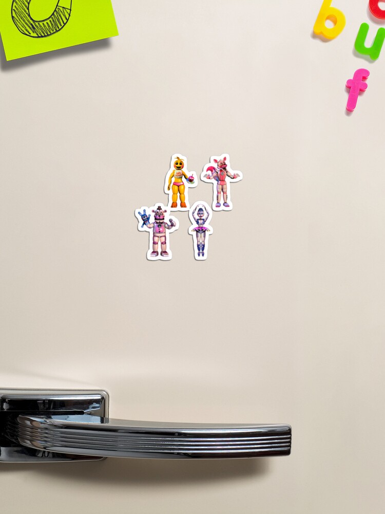 Pack Stickers Ballora, Chica, Freddy and Foxy fnaf SL Magnet for Sale by  akaruiyumme