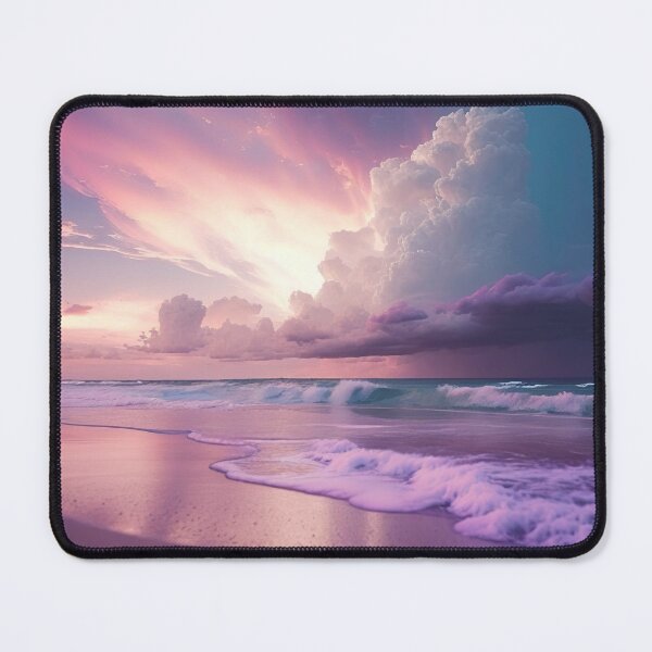 Item preview, Dreamy Pink Sunset by the Beach: Beach Sunset Landscape designed and sold by Amalie A.