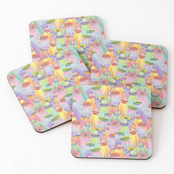 Item preview, Colorful UFOs flying space designed and sold by janeferwong.