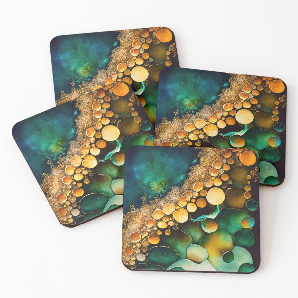 Item preview, Pointillism seaglass golden streams abstract designed and sold by Piotrek0001.