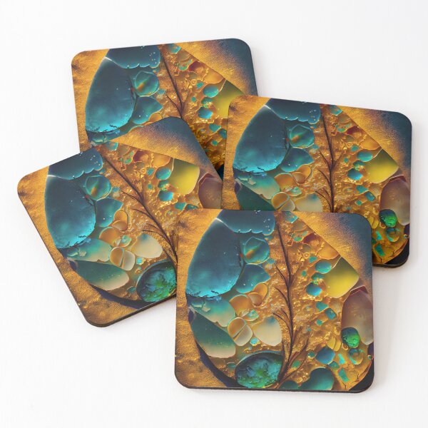 Item preview, Pointillism seaglass golden streams abstract designed and sold by Piotrek0001.