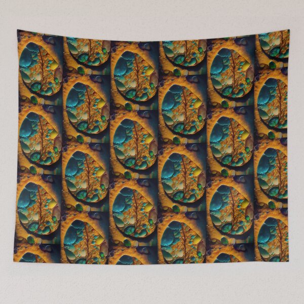 Item preview, Pointillism seaglass golden streams abstract designed and sold by Piotrek0001.