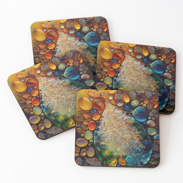 Item preview, Pointillism seaglass golden streams abstract designed and sold by Piotrek0001.