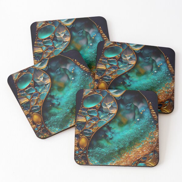 Item preview, Pointillism seaglass golden streams abstract designed and sold by Piotrek0001.