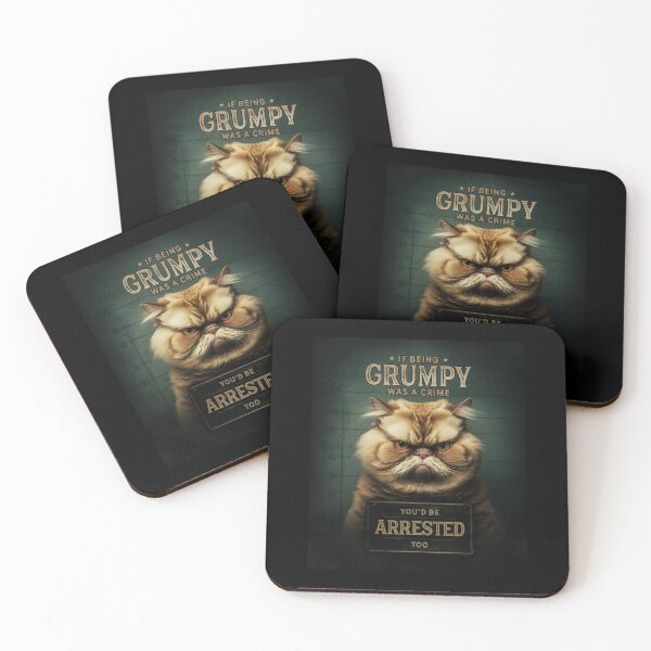 Item preview, If Being Grumpy Was A Crime, You'd Be Arrested Too. Mugshot of a grumpy cat. designed and sold by HappyPrompt.