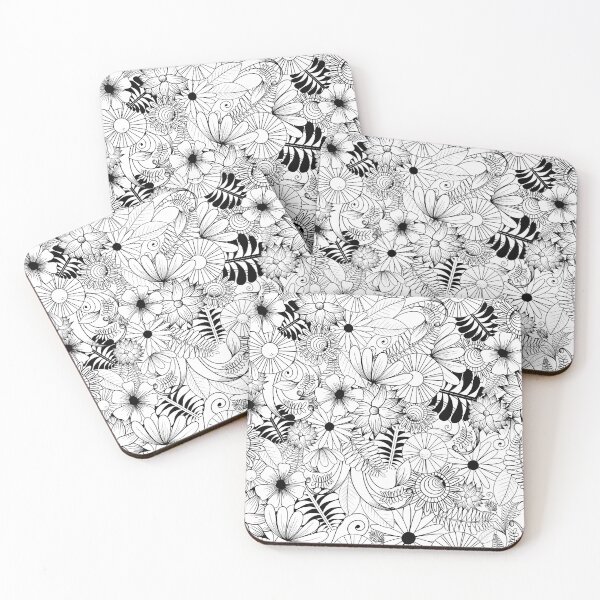 Item preview, Floral Fun! Black and White designed and sold by bethmcmillian.
