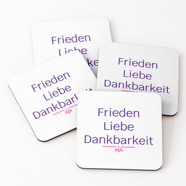 Item preview, Peace, Love, Gratitude (Navy with Pink Shadow) - German designed and sold by SaturdayMeadow.