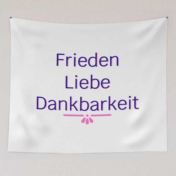 Item preview, Peace, Love, Gratitude (Navy with Pink Shadow) - German designed and sold by SaturdayMeadow.