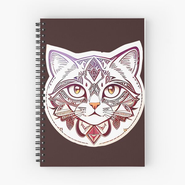 Item preview, Crystal Tribal Geometric Boho Cat from the California Desert designed and sold by McCallnWaldo.
