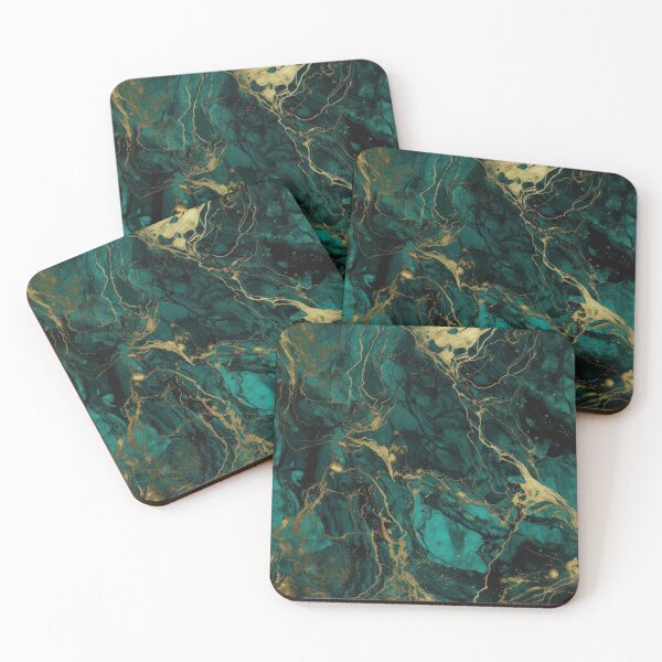 Item preview, Emerald And Gold Marble  designed and sold by MysticMarble.