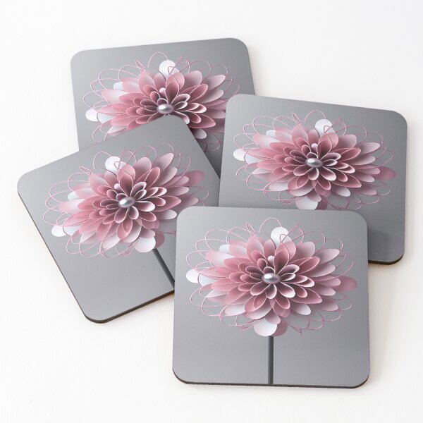 Item preview, Blush Pink and Mauve Flowers with Individual Petals and Pearl designed and sold by deniselynnimage.