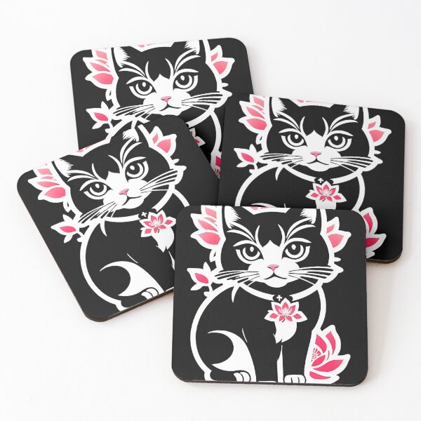Item preview, Asian Tribal Geometric Boho Cat from a Japanese metropolis  designed and sold by McCallnWaldo.
