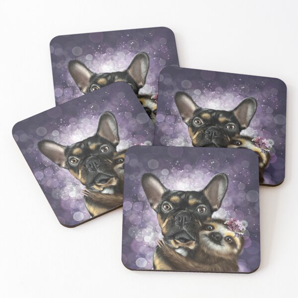 Item preview, Frenchie and Sloth hug designed and sold by SharPeiArt.