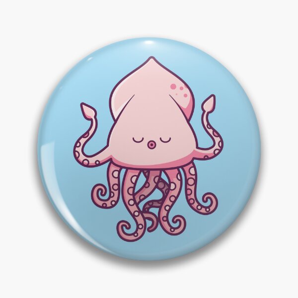 Item preview, Cute Pink Kawaii Style Ocean Squid designed and sold by Hixon House.