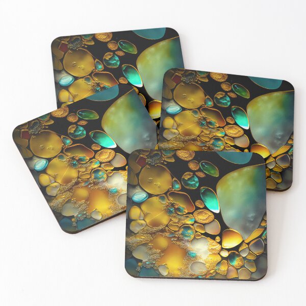 Item preview, Pointillism seaglass golden streams abstract designed and sold by Piotrek0001.