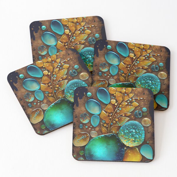 Item preview, Pointillism seaglass golden streams abstract designed and sold by Piotrek0001.