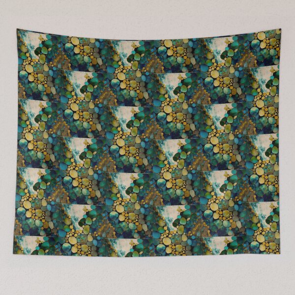 Item preview, Pointillism seaglass golden streams abstract designed and sold by Piotrek0001.