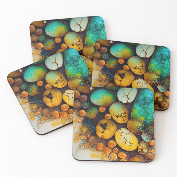 Item preview, Pointillism seaglass golden streams abstract designed and sold by Piotrek0001.